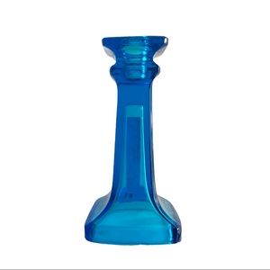 Jeannette Glass Company Blue Glass Candlestick